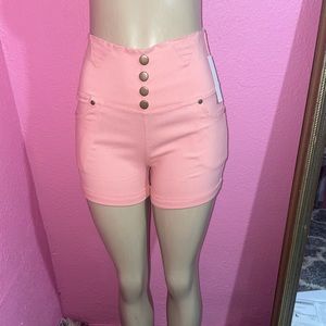 Pink hi rise new shorts